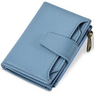 Small Wallet Women RFID Blocking Soft Leather Bifold Compact Card Holder Wallet